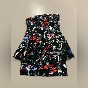 Paint splatter peplum dress